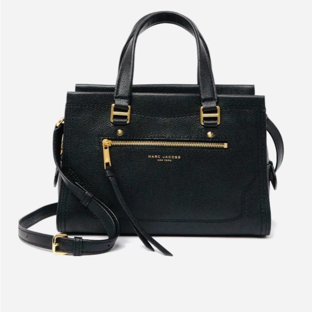 Marc Jacobs Cruiser Black Pebble Leather Boxy Satchel/Crossbody Bag